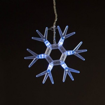 ȚURȚURI CU FULGI DE ZĂPADĂ 2.7m, ALB RECE, CABLU TRANSPARENT