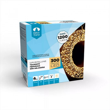 Decoratiune geam Coronita Crystalline interconectabil pe suport metalic, 300 micro LED, alb cald, diametru 30 cm Decoratiune geam Coronita Crystalline interconectabil pe suport metalic, 300 micro LED, alb cald, diametru 30 cm